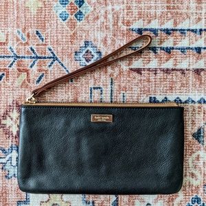 Kate Spade Black & Brown Leather Wristlet
